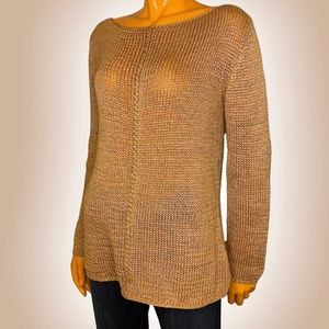 GENNY Shimmery Gold 90s / Y2K Boat Neck Sweater